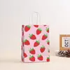 Bolsa de Regalo de Fresas Transfronteriza, Bolsa de Empaque para Fruta de Fresa, Bolsa de Empaque para Comida para Llevar de Pastel de Fresa, Ecológica y Biodegradable