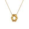Joia de Marca Francesa de Nicho Tendência Design Simples Vazado Estilo Metal Quadrado Colar Corrente Curta Hexagonal para Clavícula