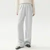 Calça de Tricô Wide Leg Bai Cai Rong Outono/Inverno 2026 para Mulheres, Cintura Alta, Caimento Solto, Fluida, Estilo Reta, Calça de Cashmere Comprimento Total