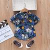 Camisa de manga corta con solapa de verano para niños de Ai Le Rabbit, estilo casual, color, estampado, tendencia, c1027