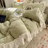 Conjunto de Quatro Peças em Pelúcia de Leite Esculpido Tridimensional Estilo Coreano Coração de Menina Grau Mãe e Bebê A Conjunto Completo Fosco de Pelúcia de Leite Tamanho Grande de Quatro Peças