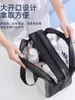 Bolsa de Higiene Pessoal Portátil de Viagem Grande Capacidade PU Impermeável Fosca Bolsa de Cosméticos Bolsa de Armazenamento Transparente com Separação de Seco e Molhado Bolsa de Natação