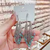Pendientes Largos con Borlas Atmosféricos Retro Estilo Étnico Bohemio Pendientes Populares con Aguja de Plata Pendientes Elegantes de Gama Alta