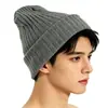 Gorro de Lana Atmosférico Estilo Coreano, Engrosado para Otoño e Invierno, Gorro de Punto Acanalado Cálido, Sencillo, Moderno, Casual, Gorro Versátil