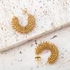 Aretes de Acero Inoxidable Transfronterizo Europeo y Americano Huecos de Diseño Irregular Anillo C para Mujer Aretes Dorados de Acero Titanio