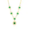 Colgante Retro Multiestilo Imitación Jade para Mujer, Estilo Europeo y Americano, Temperamento Sencillo y Elegante, Collar Versátil