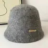 Sombrero de pescador de fieltro de lana estilo japonés para mujer, Sombrero de sol versátil de cara lisa para otoño/invierno, La circunferencia de cabeza grande hace que la cara parezca más pequeña, Sombrero de protección solar