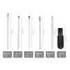 Venta al por mayor del fabricante Acero Inoxidable Cuchara Espiral para Oídos Resorte Excavador de Oídos Seguridad Limpiador de Oídos de Doble Punta Herramienta para Sacar Cerumen Set de 9 Piezas