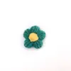 Flor de Lã Crochê DIY Acessórios para Grampo de Cabelo Broche de Roupa Feito à Mão Materiais Pura Artesanal