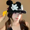 Gorra de Béisbol de Mickey Orejudo Lindo de Dibujos Animados Mano Pequeña para Mujeres Mostrando la Cara Visera Pequeña Protección Solar UV Gorra de Pato