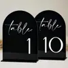 Número de Mesa de Casamento Acrílico Arco Dourado Espelhado Preto Fosco Branco Transparente 1-10 Placa Acrílica em Arco