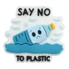 Encantos para Zapatos de Goma Suave Pvc con Tema de Reciclaje de la Tierra Ecológico Accesorios Transfronterizos Verdes de Caridad para Zuecos Hebillas de Zapatos para Armar al por Mayor