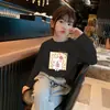 H2040# Camiseta de algodão 100% puro para meninas, manga longa, outono, nova, infantil, bebê, casual, com estampa, estilo estrangeiro