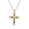 Collar con colgante de cruz de circonita en oro de 18 quilates chapado en cobre de Aogu, de lujo, de gran venta transfronteriza, cadena de clavícula para mujer.