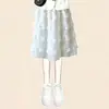 2026 estilo coreano verano nuevo vestido de pastel de encaje estilo princesa para niñas con botones florales únicos y mangas cortas conjunto de dos piezas