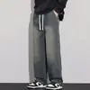 Jeans de Pierna Recta Ancha Sueltos para Hombre Verano Pantalones de Mezclilla Delgados 2025 Nuevos de Moda Casual Largos