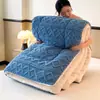 Colcha de Tafetán y Terciopelo, Colcha de Invierno, Engrosada y Cálida, Adecuada para Uso Individual de Estudiantes en Dormitorios de Invierno, Colchón Núcleo de Colcha de Espacio Invernal