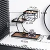 Estantería de Escritorio Estilo Nórdico de Tres Niveles Organizador de Almacenamiento Curvo Estantería para Cosméticos y Joyería Estantería de Almacenamiento para Baño