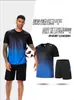 Traje Deportivo Casual de Seda Helada para Hombre Verano Camiseta de Manga Corta de Secado Rápido Pantalones Cortos de Entrenamiento para Correr Baloncesto para Hombre