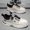 Zapatos de Otoño Patentados para Hombre Nuevos Zapatos de Trabajo Transpirables Zapatos Blancos Versátiles de Moda para Hombre Tenis Casuales de Suela Gruesa para Hombre