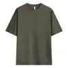 Camiseta de Algodón Puro, Cuello Redondo, Corte Holgado, Color Sólido, Manga Corta, Camiseta Básica de Verano, Peso Pesado, Unisex, Estampado de Marca de Moda, 230g