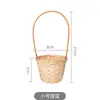 Mini Cesta Tejida de Bambú Decoración Sashimi Cesta Pequeña de Bambú Cesta para Snacks Japoneses Bandeja Pequeña de Bambú Decoración de Presentación de Platos Productos de Bambú