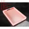 Bandeja de té rosa Bandeja melamina Bambú Bandeja de té Cuadrada simple Bandeja de secado y remojo Bambú Almacenamiento de agua Juego de té Kung Fu Bandeja de té