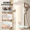 Juego de Ducha Blanco Lechoso Estilo Nórdico al por Mayor con Tubo Cuadrado, Juego de Ducha de Baño Tecla de Piano para Uso Doméstico, Sistema de Ducha Completo