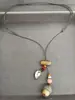 Colar de cordão de couro estilo étnico vintage com contas de madeira e pingente de bolota, nova corrente de suéter versátil estilo chinês, acessório de design nicho