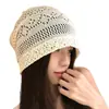 Novo Gorro de Renda de Cor Sólida para Mulheres, Fino Respirável Estilo Coreano para Primavera e Verão, Turbante para Afinar o Rosto, Chapéu Versátil