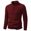 Otoño Invierno Nuevo Suéter de Punto con Media Cremallera para Hombre Moda Juvenil Jacquard Cálido Casual Camisa Base