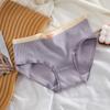 Ropa interior de algodón para mujer, ropa interior original de mujer con estampado de conejo azul leche, pantalones cortos transpirables de cintura media de algodón para niña, venta al por mayor