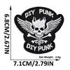 Parches Bordados Estilo Punk Blanco y Negro Más Vendidos Transfronterizos Parches Bordados de Guitarra Calavera Música Rock para Decoración de Chaqueta