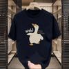 Venta al por mayor de fábrica de verano para hombre, moda nacional suelta, estampado de león, manga de cinco puntos, tendencia Joker, manga corta simple