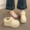 Botas de Nieve Gruesas Forradas de Borrego Peludo Engrosadas para Mujer 2026 Invierno Nuevas Slip-on Versátiles Birkenstock Zapatos Cálidos de Algodón