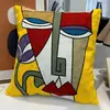 Funda de Almohada Impresionista Artística Cojín Lumbar con Estampado Abstracto de Picasso, Cojín Decorativo para Sofá Estilo Europeo