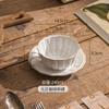Juego de vajilla de cerámica repujada estilo europeo horno casero vintage plato para comida occidental taza y platillo combinación plato para bistec pizza plato de hueso