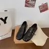 Punta cuadrada con estampado floral, cuatro estaciones, piel suave, tacón grueso, mocasines, para mujer, de corte bajo, zapatos de vestir, versátiles, zapatos pequeños de piel, estilo retro, doble hebilla