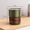 Vaso para enjuague bucal de madera de nogal, vaso para cepillo de dientes de acero inoxidable, vaso para cepillo de dientes doméstico estilo vintage, vaso de lavado elegante para parejas
