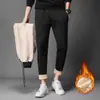 Suéter Grueso de Color Sólido con Forro de Polar Chaqueta con Capucha de Punto para Hombre Traje Casual de Dos Piezas Traje Deportivo de Dos Piezas de Piel de Cordero