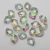 Colgante de forma de diamante oblicuo de un solo agujero de 12x15 mm, cuentas de vidrio de cristal mágico, accesorios para joyería DIY, accesorios para pendientes, collar