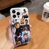 Comercio exterior Temu suministro funda de teléfono Apple 17pm colección estrella patrón Messi Barcelona color impreso alta definición funda plateada