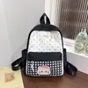 Mochila Estilo Coreano Tendência Bolinhas Gatinho Fofo Desenho Animado Alta Aparência Casual Xadrez Jardim de Infância Crianças Pequena Bolsa Escolar