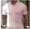 Estação Independente UE Transfronteiriça masculina novo POLO3D impressão digital casual de negócios manga curta gola lapela POLO