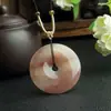 Jade Dourado de Seda de Xinjiang Violeta Pingente Grande da Paz de 50mm Pingente Violeta em Forma de Pão Pingente Sem Padrão Cadeia de Suprimentos de E-commerce para Transmissão ao Vivo