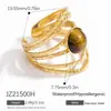 Anillo de Acero Inoxidable Transfronterizo Diseño de Nicho Femenino Joyería de Alta Gama Chapado en Oro Verdadero de 18k Anillo de Acero de Titanio