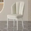 Silla de comedor de lujo ligero nórdico, taburete para el hogar con respaldo, silla simple para tocador, mesa y sillas de comedor de hierro artístico de lujo ligero para comedor y hotel