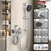 Grifo de Ducha Frío y Caliente Baño Calentador de Agua Set de Regadera Válvula Mezcladora Empotrada de Tres Vías