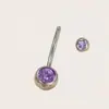 Anel de umbigo básico Wannian zircônia multicolorida prego de umbigo anel de umbigo de aço inoxidável 316L joia para piercing de umbigo atacado