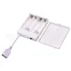 Nuevo Blanco 4 Celdas No. Caja de Batería USB de 5 Puertos Fuente de Alimentación para Juguete de 6V Tira de Luces Tira de Luces Fuente de Alimentación Caja de Batería USB Negra
